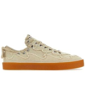 Bluemarble Kelly Frayed Detail Lace-Up Trainers - Natural