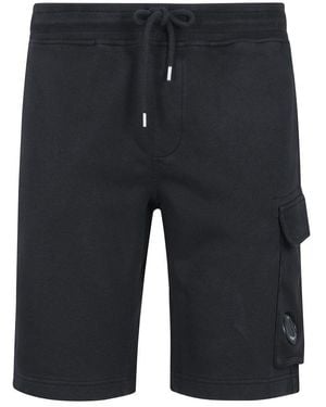 C.P. Company Diagonal Cargo Fleece Shorts - Grey