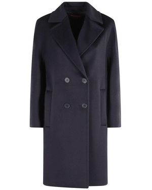 Max Mara Agenda Double-Breasted Long Coat - Black