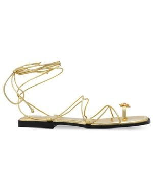 NODALETO Leather Sandals - White