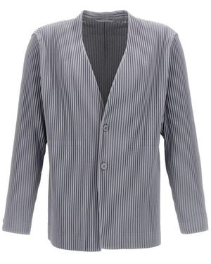 Homme Plissé Issey Miyake Pleated Tailored Jacket - Grey