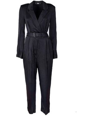 Karl Lagerfeld Satin Jumpsuit - Black