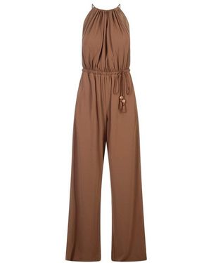 Max Mara Pleated Sleeveless Jumpsuit - Brown