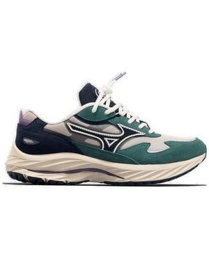 Mizuno Wave Rider B Mesh Panelled Trainers - Green