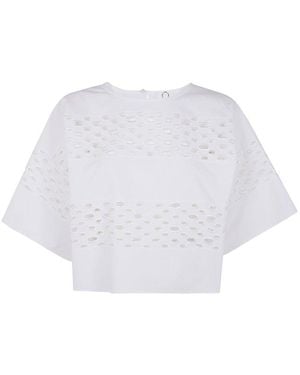 Mantu Eyelet Detail Top - White