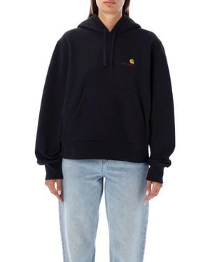 Carhartt Logo Embroidered Drawstring Hoodie - Black