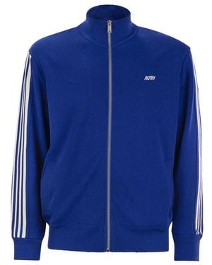 Autry Knitted Tennis Zip Jacket - Blue