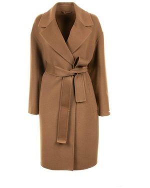 Marella Marna Belted Long-Sleeved Coat - Brown