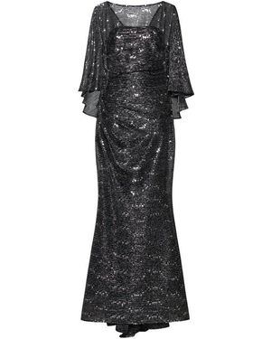 Talbot Runhof Sequin Cape Gown - Black