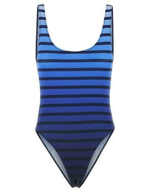 Jean Paul Gaultier Striped One-Piece Swimsuit - Blue