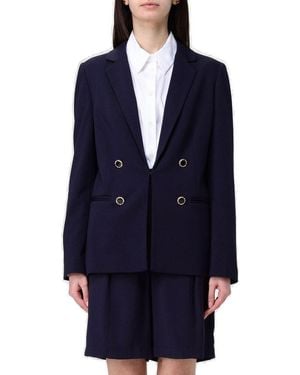 Twinset Double-Breasted Embellished Button Jacket - Blue
