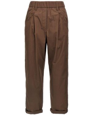パンツ BRUNELLO CUCINELLI Track five-pocket trousers in lightweight Brunello Cucinelli Track Five-Pocket Trousers in Natural | Lyst