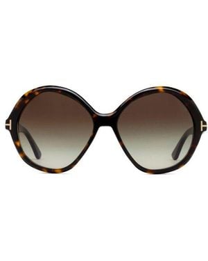 Tom Ford Annabelle-02 Round Frame Sunglasses - Black