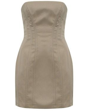 Elisabetta Franchi Strapless Mini Bustier Dress - Natural