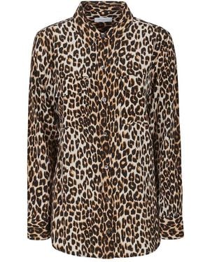 Equipment Patterned Button-Up Blouse - Black