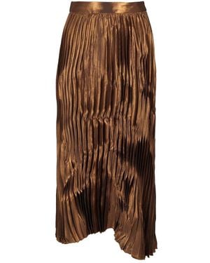 Momoní Pleated Midi Skirt - Brown