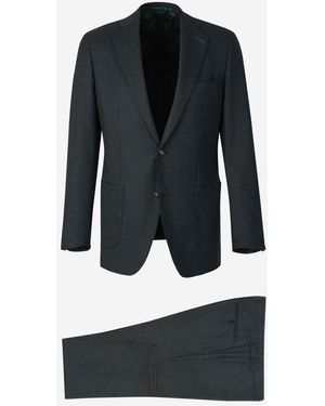 Atelier Munro Houndstooth Pattern Suit - Blue