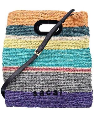 Sacai Logo Embroidered Tote Bag - Multicolour