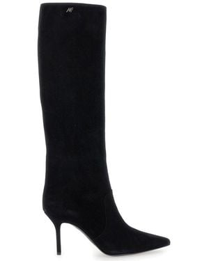 Alberta Ferretti Pointed Toe Knee-Length Boots - Black