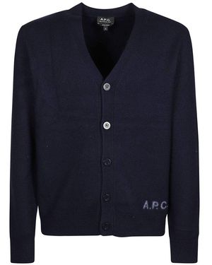 A.P.C. Kenny Button-Up Cardigan - Blue