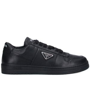 Prada Triangle-Logo Lace-Up Trainers - Black