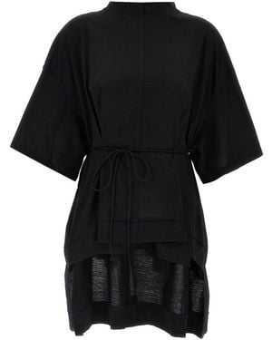 DI.LA3 PARI' Asymmetric Tunic Top - Black