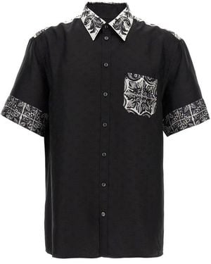 Dolce & Gabbana Majolica Printed Hawaii Jacquard Shirt - Black