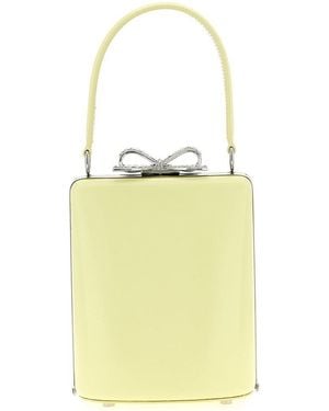 Self-Portrait Bow Clasp Leather Tote Bag - Yellow