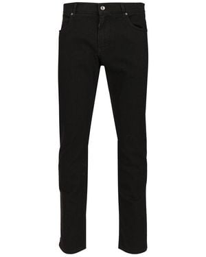 Dolce & Gabbana Logo Plaque Slim-Fit Jeans - Black