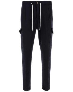 PT Torino Mid-Rise Tapered Trousers - Blue