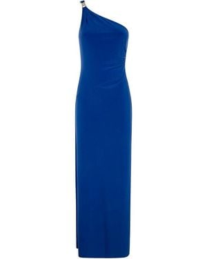 Ralph Lauren One-Shoulder Embellished Maxi Dress - Blue