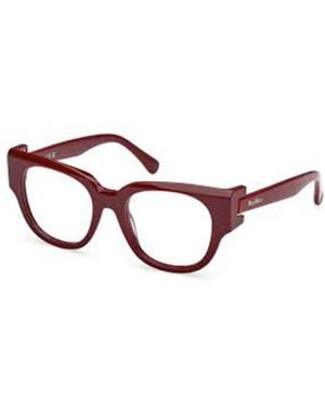 Max Mara Round-Frame Glasses - Red