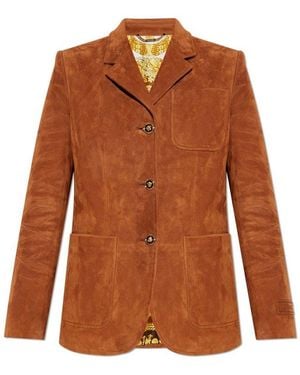 Versace Single-Breasted Tailored Blazer - Brown