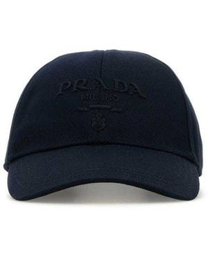 Prada Drill Logo Embroirdered Baseball Cap - Blue