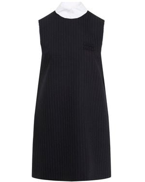 Miu Miu Chic Textured Mini Dress - Black