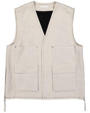 Helmut Lang Twill Cargo Gilet - Natural