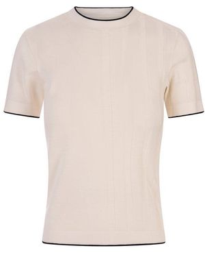 Jacquemus Short-Sleeve Knit Top - Natural