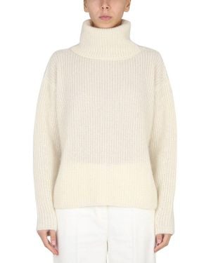 BOSS Roll Neck Knitted Jumper - White