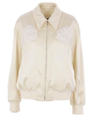 Jil Sander Duchess-Satin Zip-Up Jacket - White