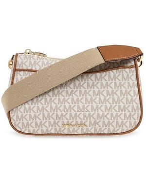 MICHAEL Michael Kors Monogram-Patterned Zipped Crossbody Bag - Grey