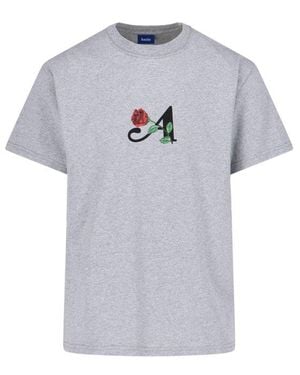 AWAKE NY Rose Logo T-Shirt - Grey
