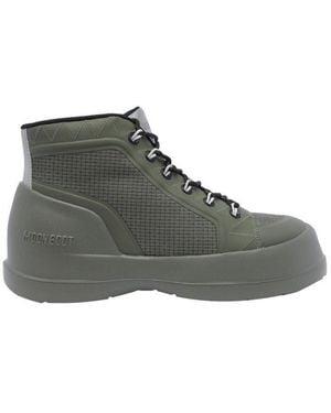 Moon Boot Logo Embossed Lace-up Boots - Grey