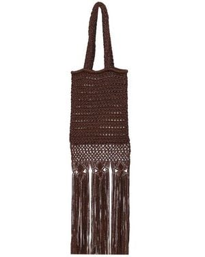 Alanui Ray Of Light Knitted Tote Bag - Brown