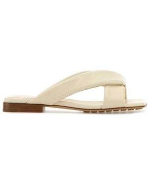 Bottega Veneta Riva Flat Sandals - White