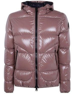 Herno Zip-Up Hooded Coat - Purple