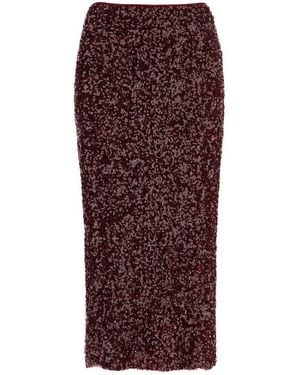 ROTATE BIRGER CHRISTENSEN Sequin Embellished Midi Ruffle Dress - Purple