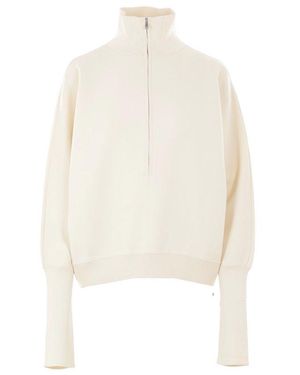 Max Mara Zip-Up High Neck Cardigan - White