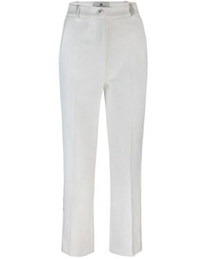 Elisabetta Franchi Ivory Smoking Trouser - White