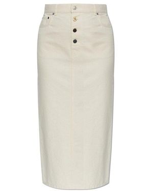 スカート MOSCHINO Heart button skirt White/Black J01215517 Moschino Heart Button Detailed Skirt - White/Black - 28% Off