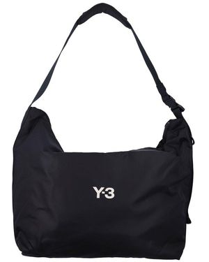 Y-3 Logo Printed Crossbody Bag - Black
